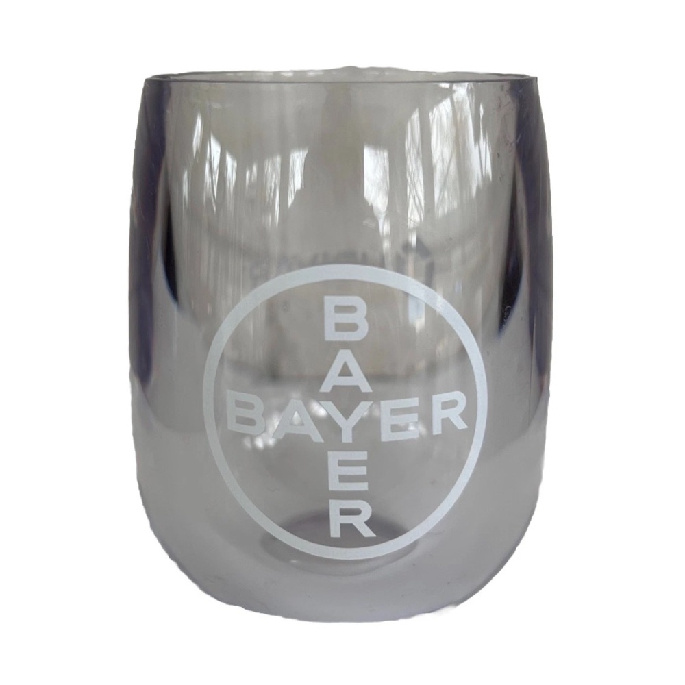 Bayer Wine Cup Goblet Made USA Vtg Pharmaceutical Advertising Plastic Weighted